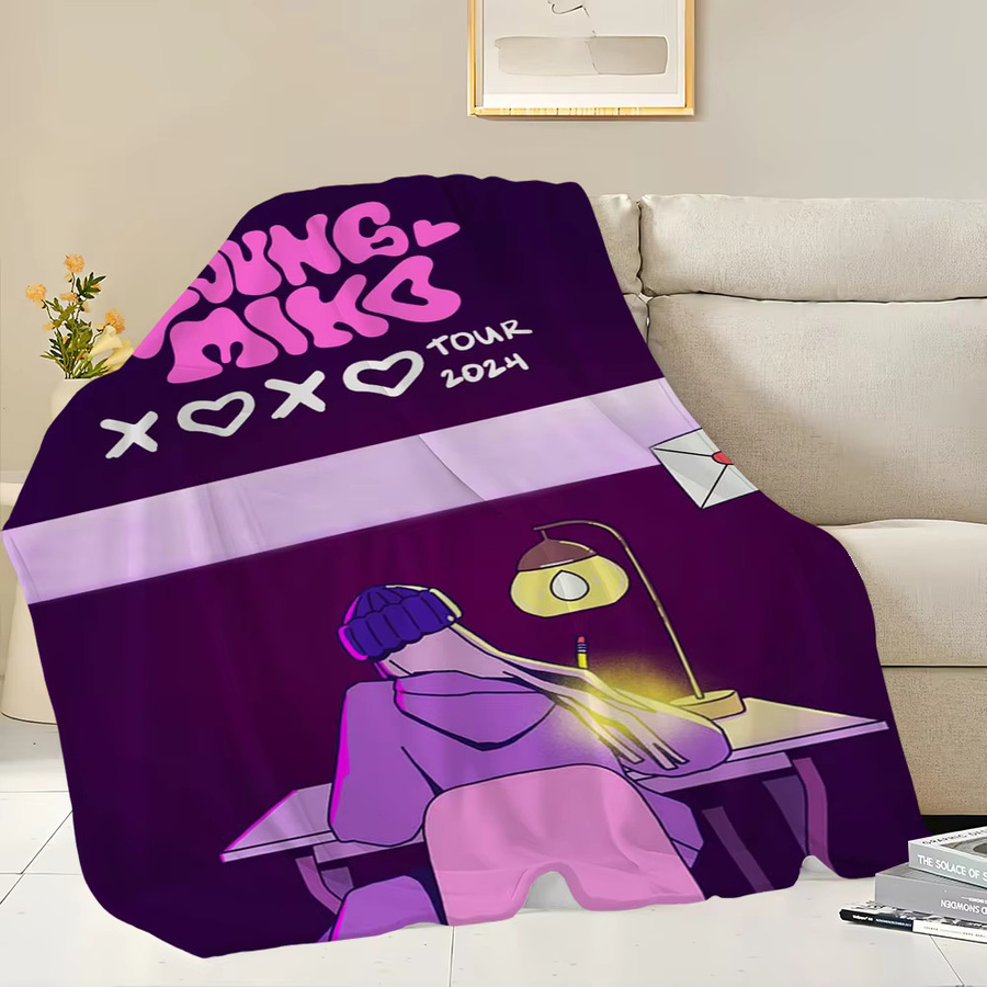 Singer Young Miko Atts Plüschdecke in Lila, weiche und warme Kuscheldecke aus Polyester für Erwachsene - Bild 4