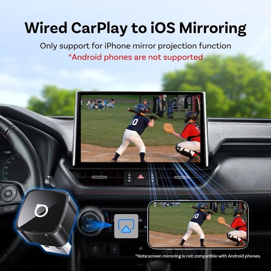 OTTOCAST 3-in-1 Mini Air Wireless Adapter für Android Auto, CarPlay und AirPlay Mirroring in Schwarz mit USB-A und USB-C Anschlüssen - Bild 4