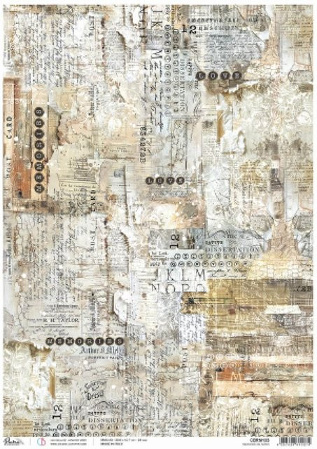 Motiv-Strohseide Memories on Paper in Beige und Multicolour, Format A3 - Bild 1