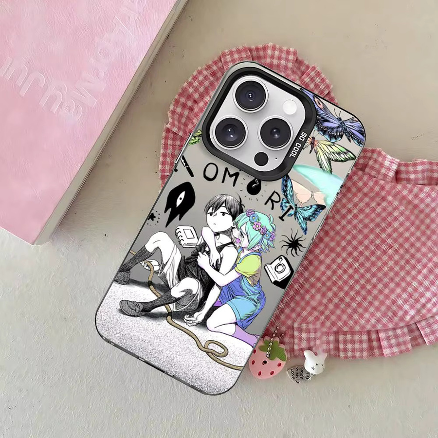 Mesuca Anime O-Omori-S Handyhülle für iPhone 11 bis 17 Pro Max Plus, Stoßfeste Rückseite in Silber und Mehrfarbig - Bild 2