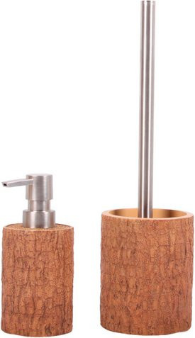 Sanilo Bad-Accessoire-Set Rustikal in Beige mit Seifenspender und Toilettenbürste - Bild 1