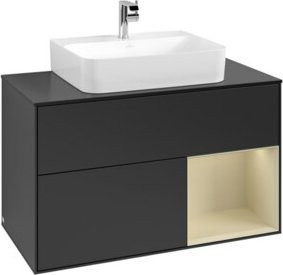 V&B Waschtischunterschrank Finion 100 in Blau Lackiert, B/T/H: 100 x 50,1 x 50,1 cm - Bild 1