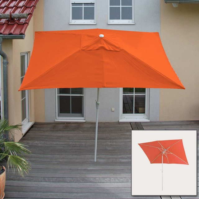 MCW Sonnenschirm Castellammare rechteckig, Farbe: Orange, B x T: 3 x 2 m, neigbar, UV-Schutz 50+ - Bild 1