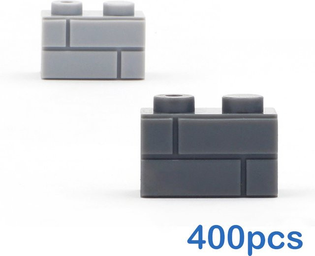 APAN SAPIO DIY Bausteine Wandfiguren Ziegel, 400-teiliges Set, Grau - Bild 1