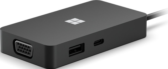 Microsoft USB-C Travel Hub Mehrfachadapter mit HDMI, USB-A und Ethernet in Schwarz - Bild 1