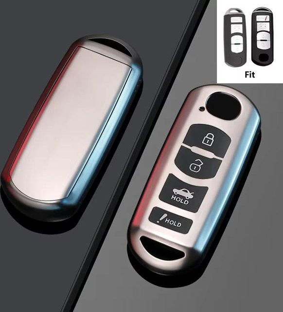 TPU Auto-Fernschlüssel Etui Abdeckung in Silber für Mazda 2 3 6 Atenza Axela Demio CX-5 CX-3 CX-7 CX-9 - Bild 1