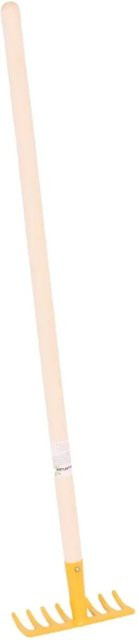 Galaflor Kinderrechen Gelb mit Holzstiel und Metallzinken, Länge: 76 cm - Bild 1