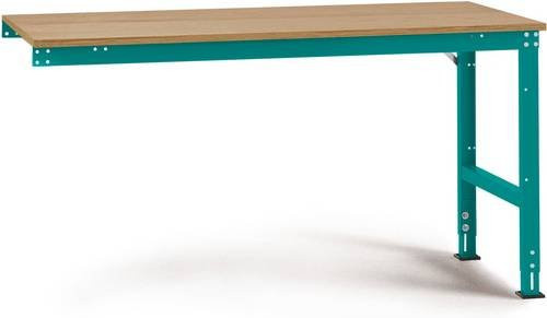 Manuflex Arbeits-Anbautisch UNIVERSAL Standard mit Multiplexplatte, Wasserblau, B/T/H: 150 x 80 x 76-87 cm - Bild 1