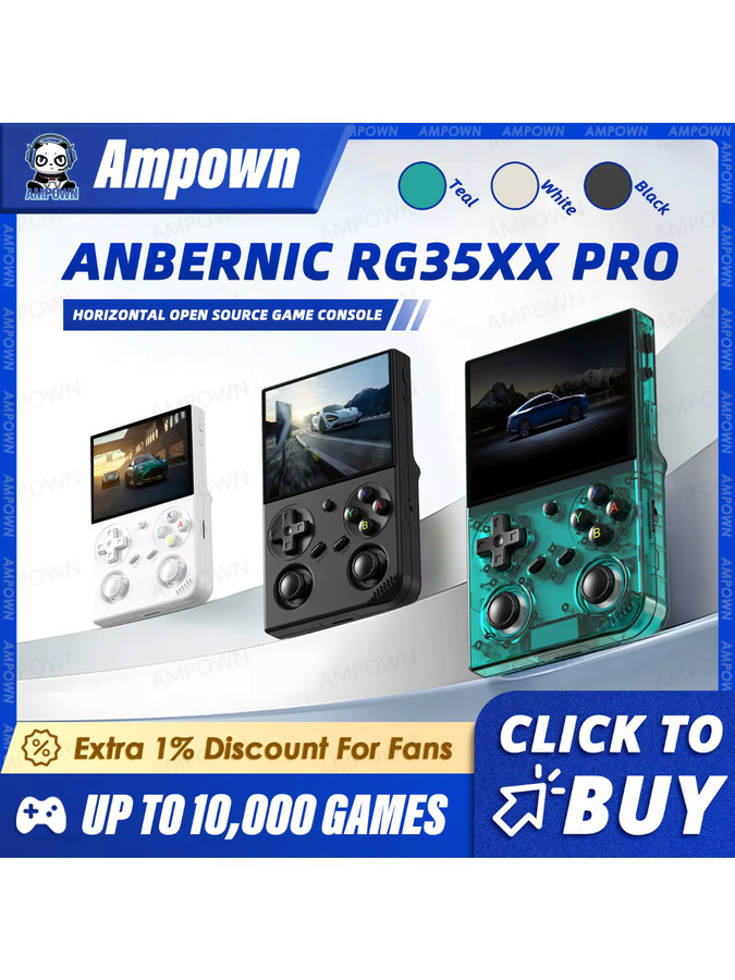 ANBERNIC RG35XX PRO Retro Handheld Videospielkonsole mit 3,5 Zoll IPS-Bildschirm in Petrol - Bild 5