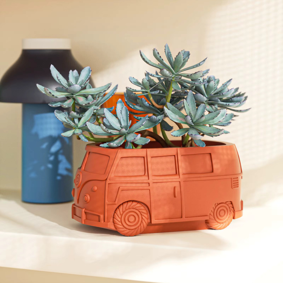 GBhouse Silikonform Camper Van für Beton und Zement zum DIY-Gießen von Sukkulenten-Pflanzgefäßen, Mehrfarbig - Bild 3
