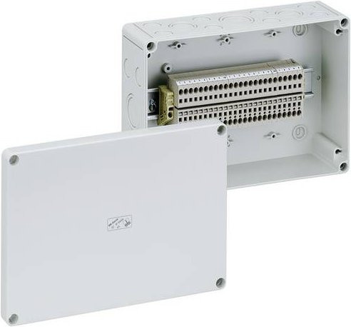 Spelsberg RK 4/25 SL-25x4q Reihenklemmen-Gehäuse aus Kunststoff in Grau, B/T/H: 18,0 x 25,4 x 9,0 cm - Bild 1