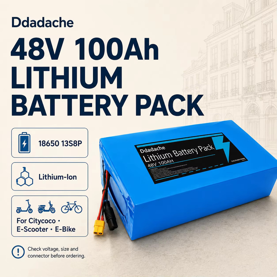 Lithium-Ionen-Ersatzakku 48V 100Ah 13S8P für Citycoco-Elektroroller mit BMS in Blau - Bild 2