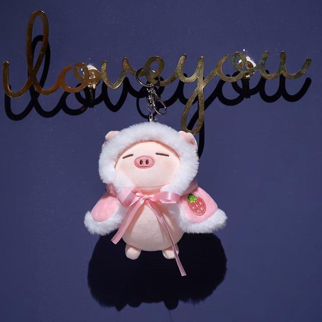Yiran toy Rosa Schweinchen Plüschtier, Puppe, Schlüsselanhänger - Bild 1