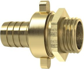 Riegler Standrohrverschraubung aus Messing in Gold, G1 1/4AGx32 mit 1 1/2" Flachdichtungsmutter - Bild 1