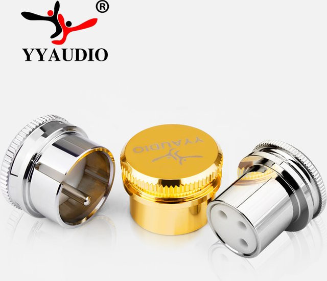 YYAUDIO Hochleistungs-XLR-Abschirmkappe aus reinem Kupfer, vergoldet oder verrhodiniert für Stecker und Buchsen in Gold oder Silber - Bild 1