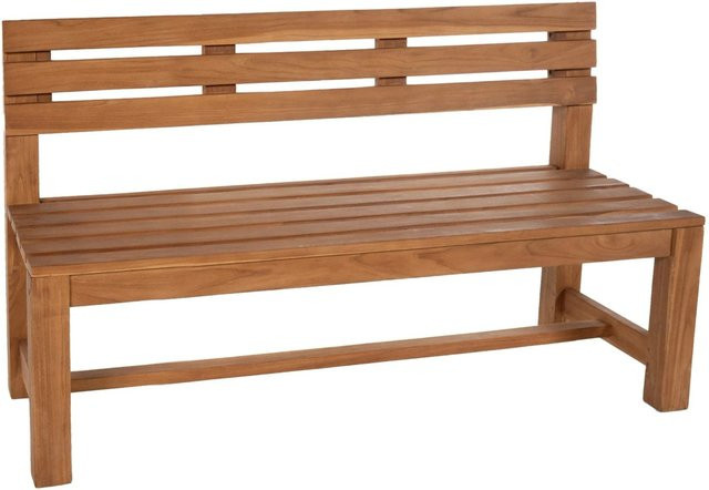 DELUKE Gartenbank CUGAD aus Teakholz mit Lehne, wetterfest, Farbe Teak, B/T/H: 180 x 50 x 85 cm - Bild 1
