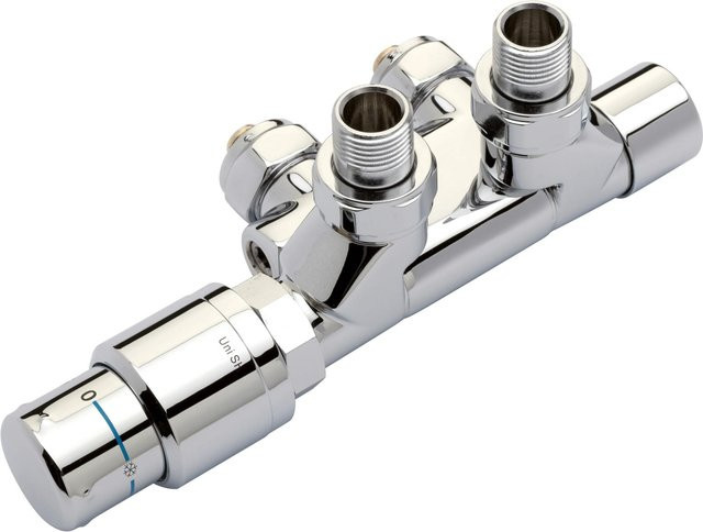 Nordholm Anschlussarmatur TwinReg 500 schwenkbar mit Thermostatkopf in Chrom - Bild 1