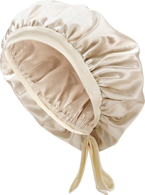 LIVARNO Bonnet Seiden-Kissenbezug und Seidenhaube in Beige für Erwachsene - Bild 1