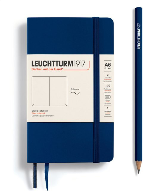 LEUCHTTURM1917 Notizbuch Pocket blanko Softcover A6 Marine - Bild 1
