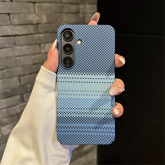 Stoßfeste magnetische Schutzhülle mit Carbonfaser-Muster für Samsung Galaxy S23 S24 S25 Ultra Plus in Blau - Bild 1