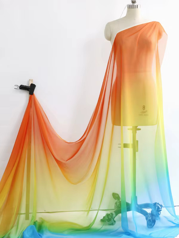 Transparenter Ombre Chiffon Stoff mit Farbverlauf in Pink und Purple, Breite: 147 cm, Marke: FABRIC SHIPPER - Bild 2