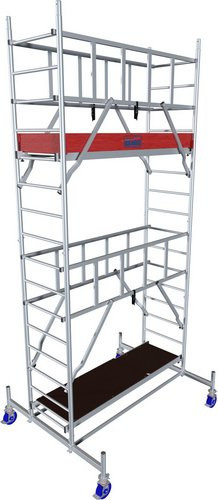 Krause ProTec Aluminium Fahrgerüst in Silber mit einer Arbeitshöhe von 5,30 m, B: 70 cm, T: 200 cm, H: 530 cm - Bild 1