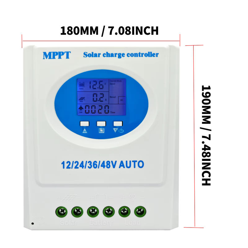 POWLSOJX MPPT-Solarregler mit Echtzeit-LCD-Überwachung in Blau und Weiß - Bild 2