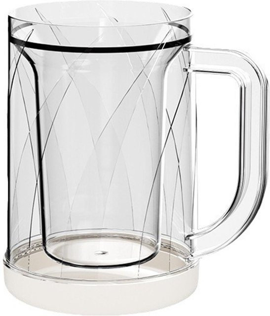 Yiran Health & Beauty Doppelwandiger Gefrierbecher mit Griff, transparent, Multifunktionaler Eisbecher für Bier, Eistee und Wasser, Barzubehör W306WW - Bild 1