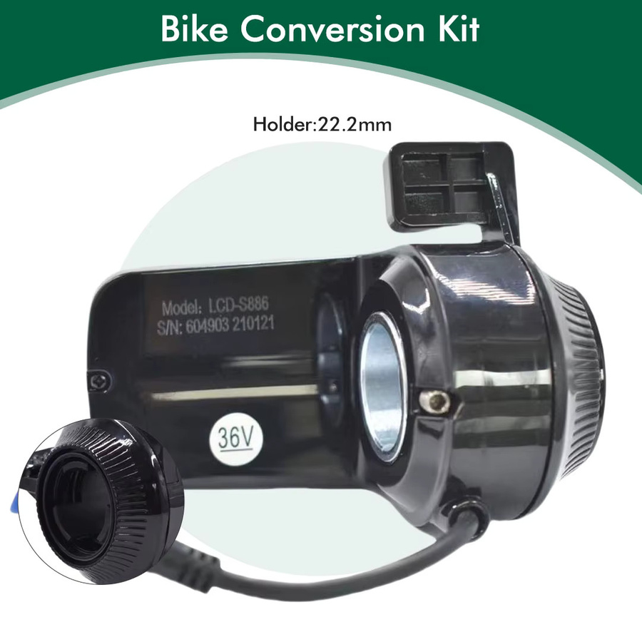 Mcezdy UART2 E-Bike LCD S886 Farbiges Display mit USB-Anschluss und wasserdichtem SM-Stecker, Schwarz - Bild 4