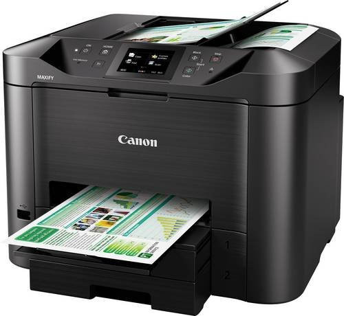 Canon Multifunktionsdrucker Tintenstrahl Farbe A4 mit Drucken, Scannen, Kopieren, Faxen, LAN, WLAN, Duplex und Duplex-ADF in Schwarz - Bild 1