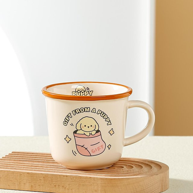 Yiran Furniture Keramiktasse mit niedlichem Kaninchen-Design in Weiß, 350 ml - Bild 1
