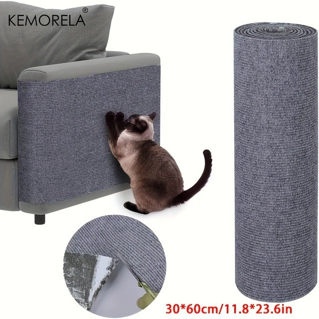 KEMORELA Kratzmatte für Katzen als selbstklebender Möbelschutz in Grau, wasserdicht und kratzfest - Bild 1