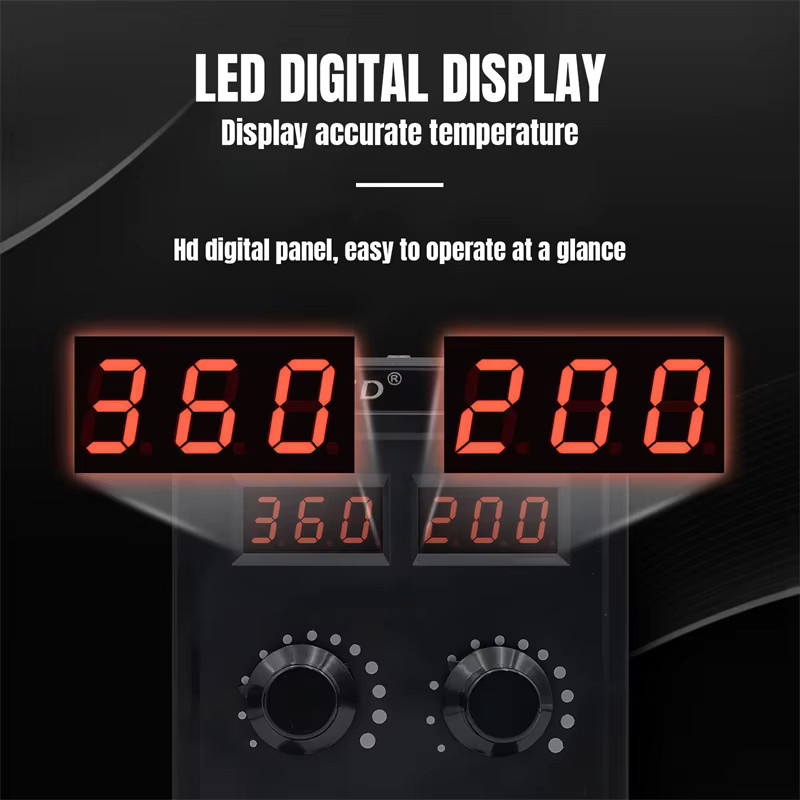 Bromose 8586D 2-in-1 Lötstation mit Heißluftgebläse und Lötkolben, Schwarz, digitale Temperaturanzeige für SMD-Reparaturen und Schweißarbeiten - Bild 5