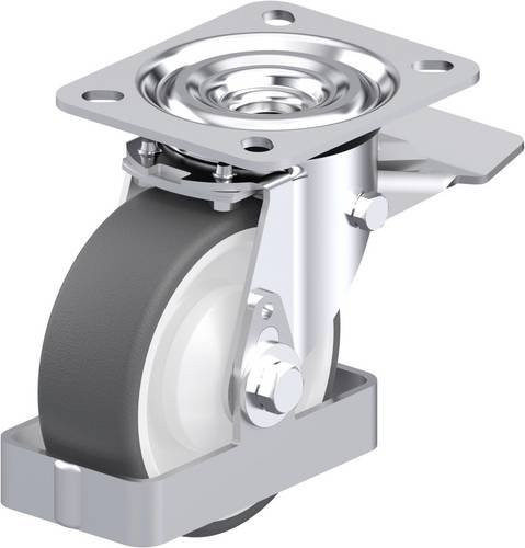 Blickle L-POTH 100KA-ST-FS Stahlblech-Lenkrolle in Grau und Weiß mit 100 mm Rad-Durchmesser und 250 kg Tragfähigkeit - Bild 1