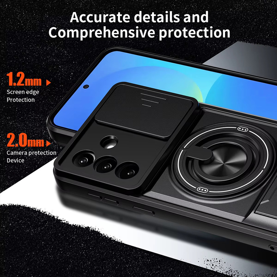 Huikai Schutzhülle für Samsung Galaxy A57 A37 A56 A36 mit Kameraschutz, aufklappbarem Ständer und magnetischer Abdeckung in Schwarz - Bild 2