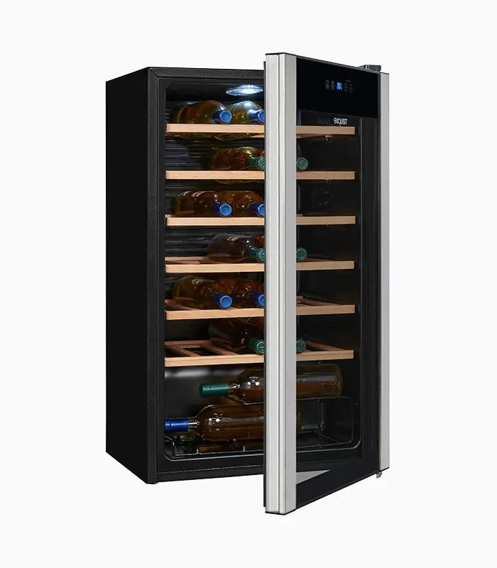 Exquisit Weinkühler WS1-34-GTE-030G schwarz mit Glastür und LED-Innenbeleuchtung - Bild 1