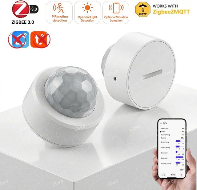 Coolo Zigbee Mini-PIR-Bewegungsmelder in Weiß mit Infrarotsensor für 2MQTT Hub - Bild 1