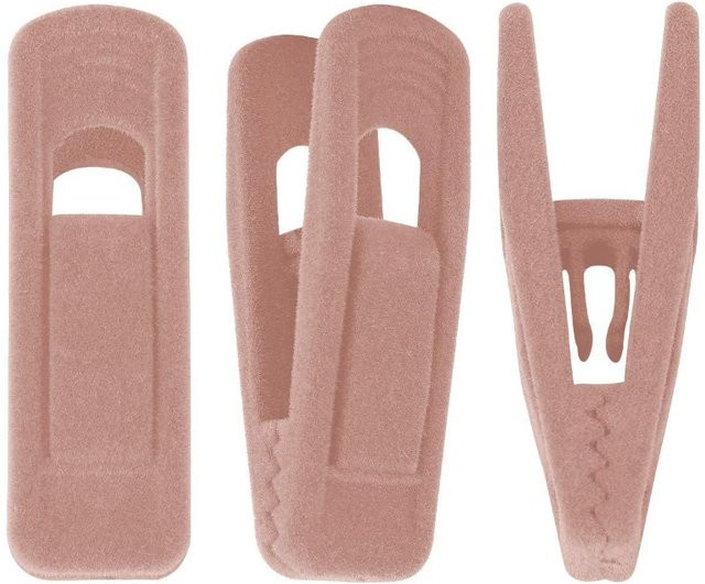 Hordion 20 Stück Samt-Aufhänger-Clips in Hellrosa, rutschfeste Clips für Kleiderbügel - Bild 1