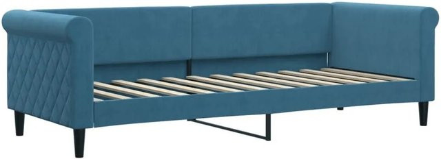 vidaXL Tagesbett aus Samt in Blau mit Schlaffunktion und Armlehnen, B/T/H: 200 x 80 x 68 cm - Bild 1