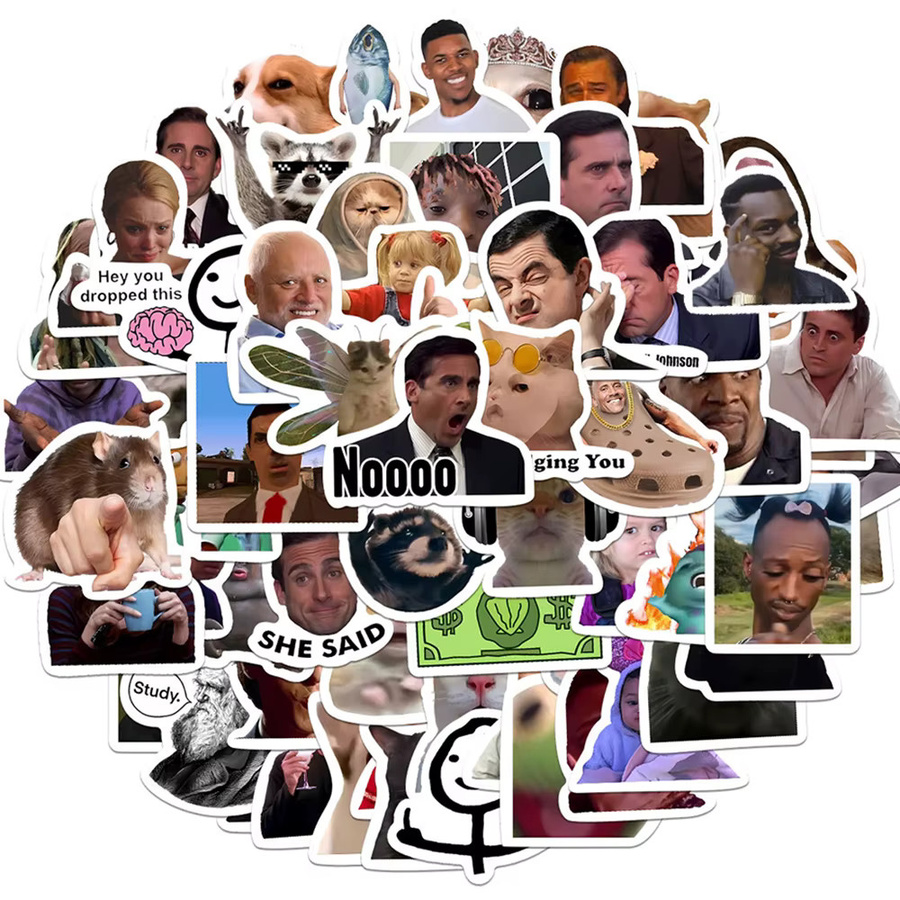 Rspctou Meme-Aufkleber, Cartoon-Emoticon-Sticker, Bunt / Mehrfarbig - Bild 2