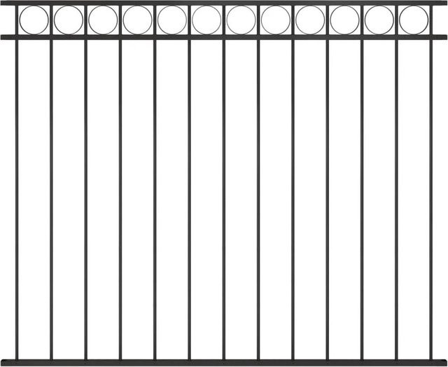 vidaXL Zaunelement aus Stahl in Schwarz, Höhe: 170 cm, Breite: 170 cm, Tiefe: 150 cm - Bild 1