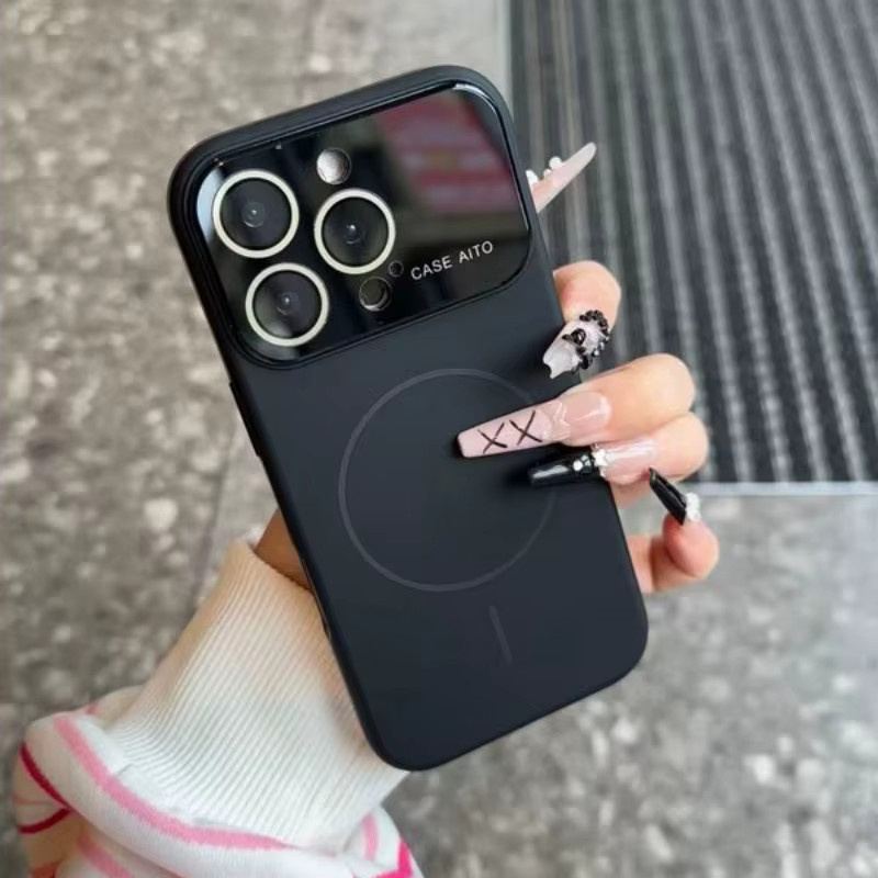 Luxuriöse MagSafe Kristall-Objektivhülle für Apple iPhone 17, 16, 15, 14, 13, 12 Pro Max in Schwarz mit kabellosem Laden und weichem Material - Bild 3