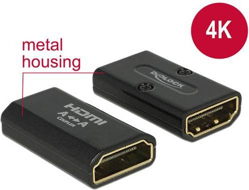 Delock HDMI Adapter Schwarz 1x HDMI-Buchse auf 1x HDMI-Buchse 4K - Bild 1