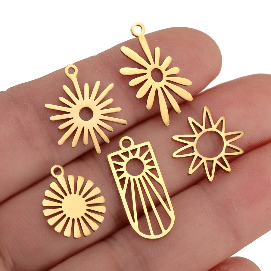 DOOYIO Anhänger, Pflanzen und Blumen, Edelstahl, Gold, Unisex - Bild 3