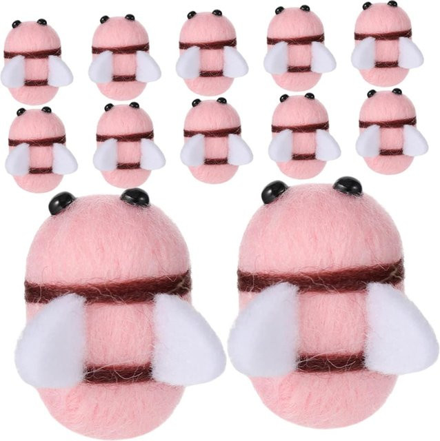 10 Stück BC Pet Supplies Filz-Bienen-Dekoration zum Basteln in Gelb, Schwarz, Weiß, Braun und Pink - Bild 1