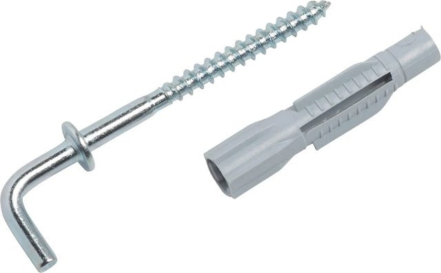 LUX-TOOLS Allzweckkragendübel mit Winkelhaken, verzinkt, Silber, 4 Stück - Bild 1