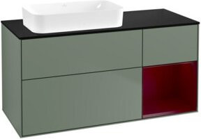 V&B Waschtischunterschrank Finion mit Wandbeleuchtung, Farbe: Matt Lacquer, B/T/H: 120 x 60 x 60 cm - Bild 1