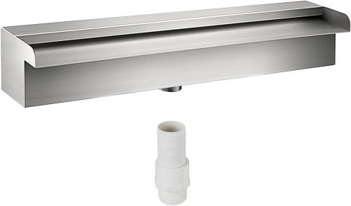 VEVOR Dekorativer Wasserfall-Poolbrunnen aus Edelstahl in Silber, B/T/H: 30 x 11,4 x 7,9 cm - Bild 1