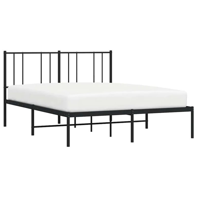 Vidaxl Metallbettgestell mit Kopfteil in Schwarz, B/T/H: 160 x 200 cm - Bild 3