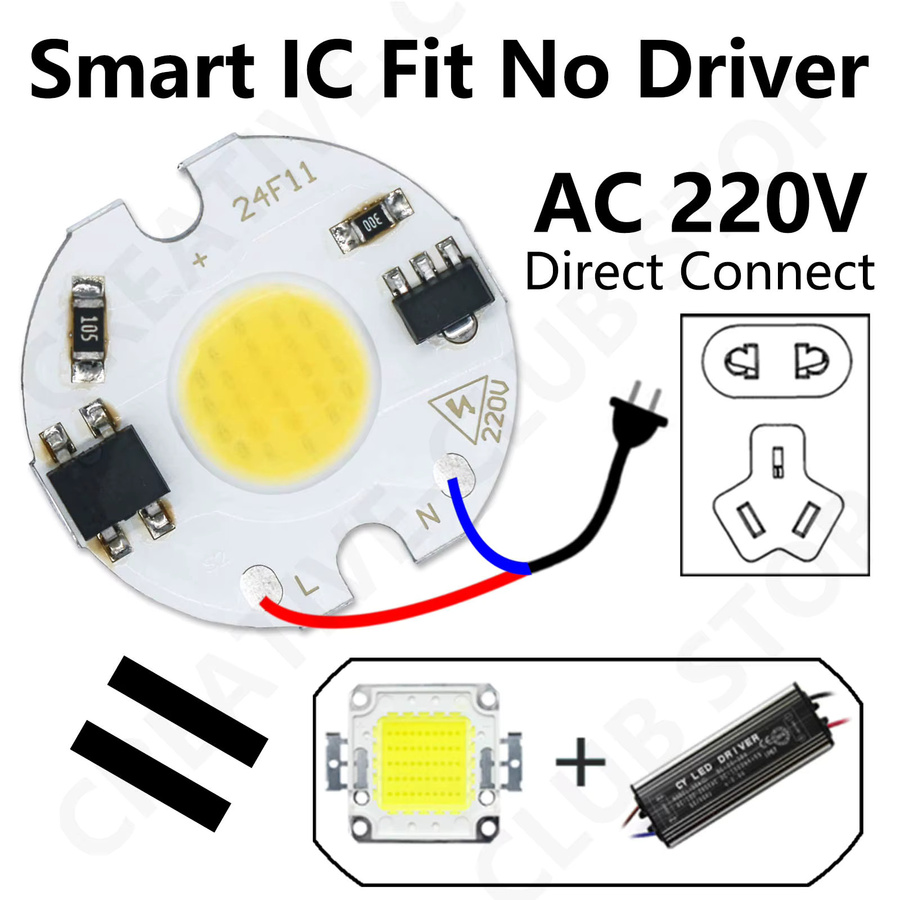 DT&ZM LED COB Chip Matrix mit Smart IC Treiber 220V in Weiß - Bild 2